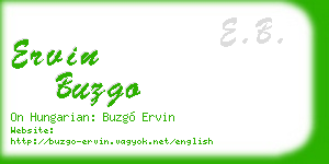 ervin buzgo business card